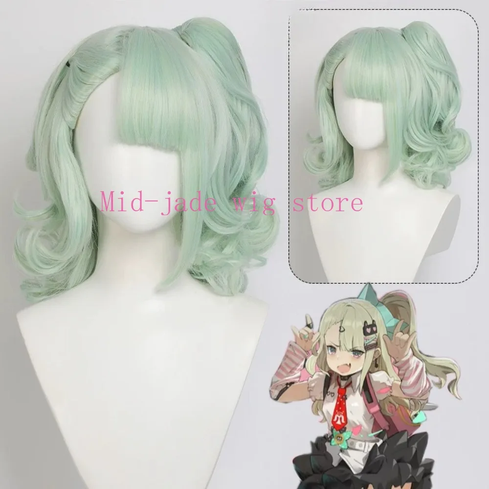 Game Chinatsu Remi Wig Side Ponytail Light Green for Cyberpunk Cons