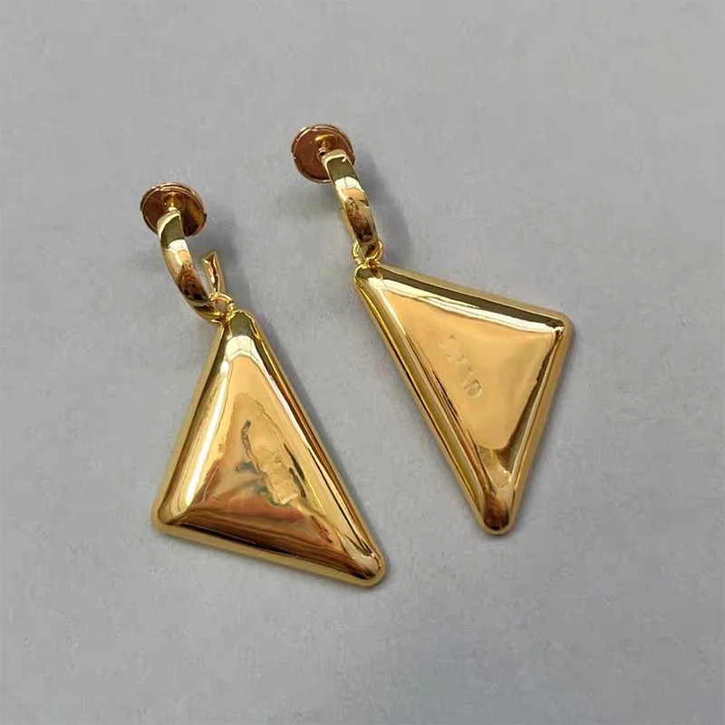 

Triangle dangle hoop earrings for women luxury designer earrings geometric jewelry minimalist elegant jewelry