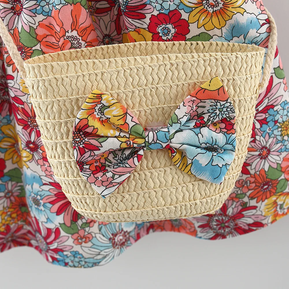 Summer Cotton Baby Dress Flower Printed Dress Hawaiian Style Baby Clothes Send Bag image 5