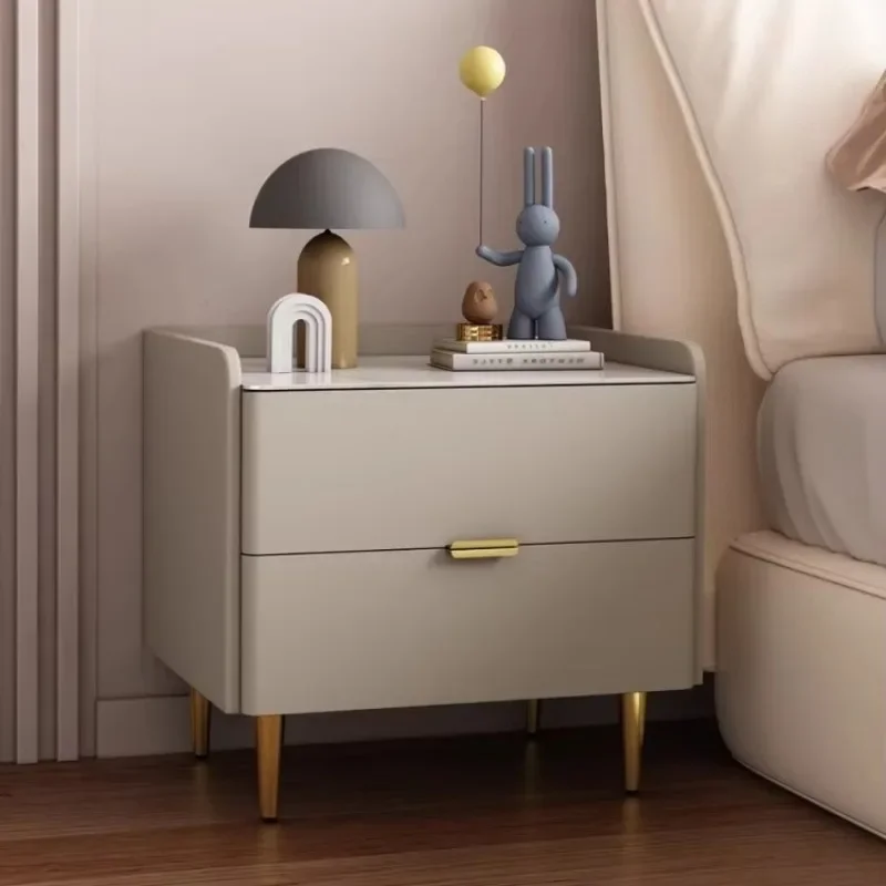 Solid Wood Nightstand 2024 - Luxury Bedside Storage Cabinet with Metal Legs, Spacious Bedroom Organizer Modern Home Furniture