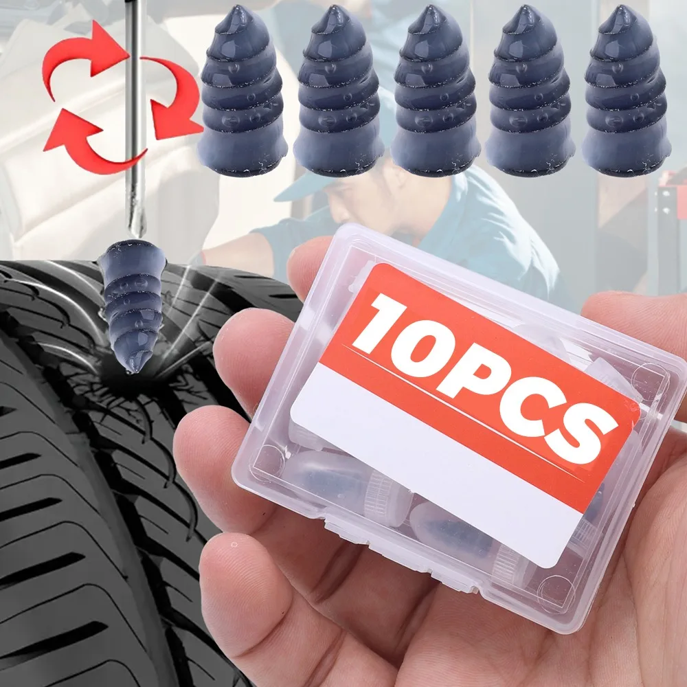 Tubeless Tire Repair Rubber Nail Black Wear Resistant Metal Core Auto Motorcycle Tractor Puncture Seal Plug Tyre Repair Tools