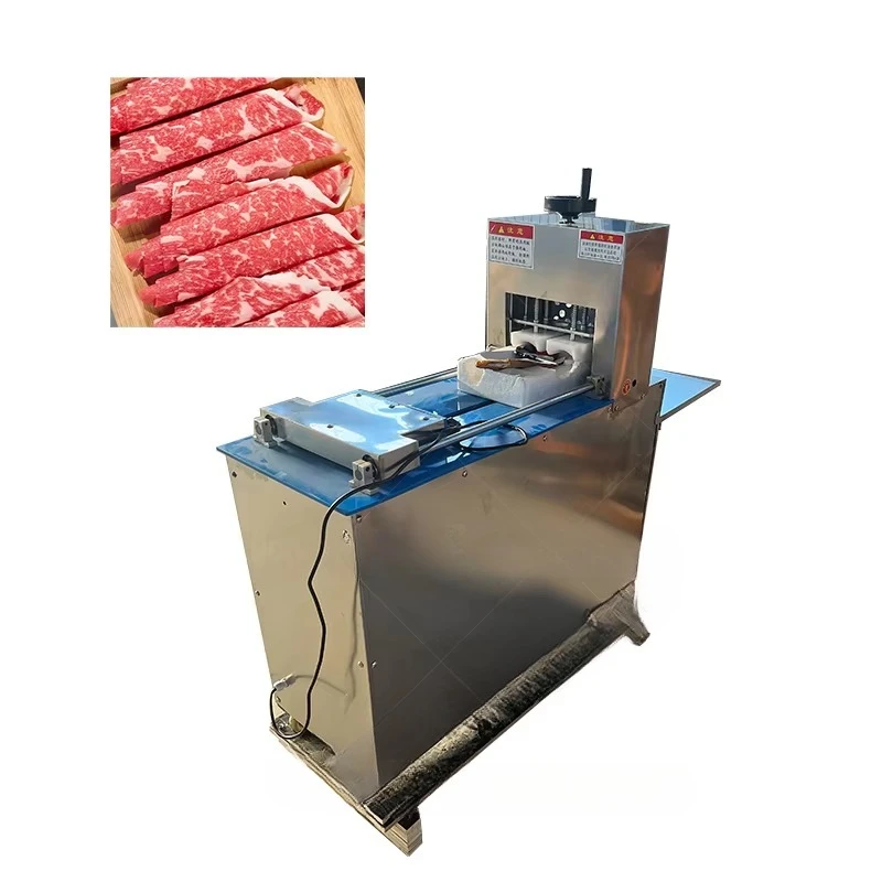 

Professional cheap industrial frozen meat cutter lamb beef pork noodle rolling machine