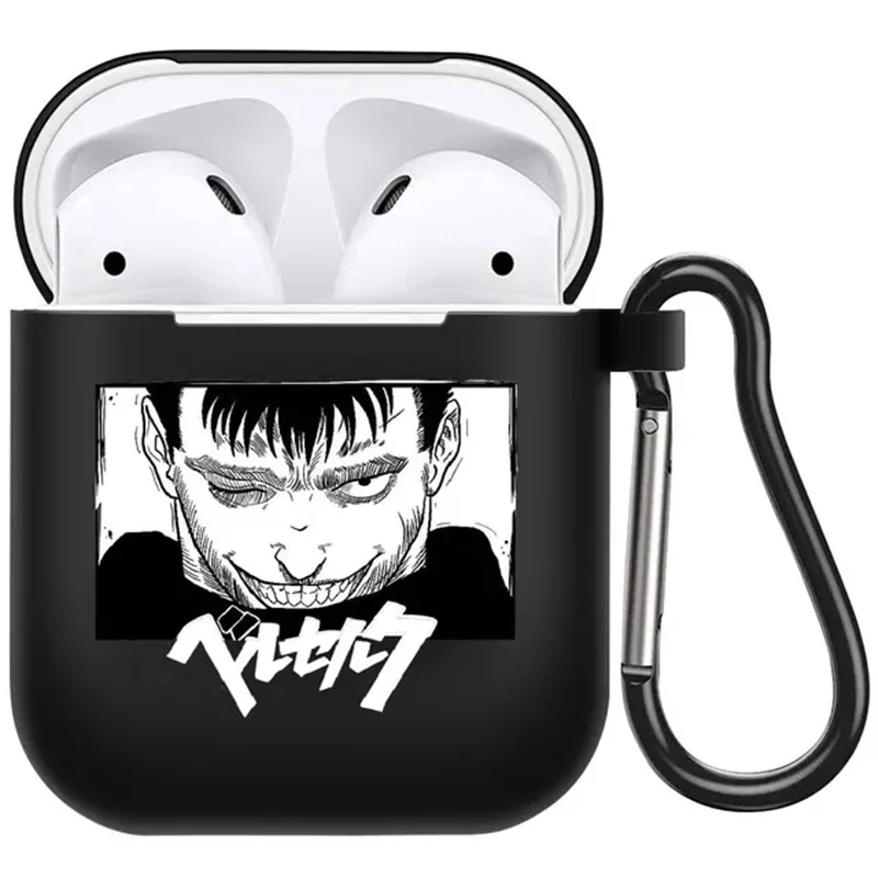 Japon animesi AirPods k Guts Zodd kulaklık kutusu için AirPods 1 2 3 Pro siyah yumuşak silikon kablosuz Bluetooth kulaklık durumda