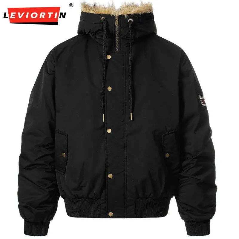 Winter men's clothing, European and American fashion brands, design sense, pleated sleeves, workwear, hooded cotton jacket