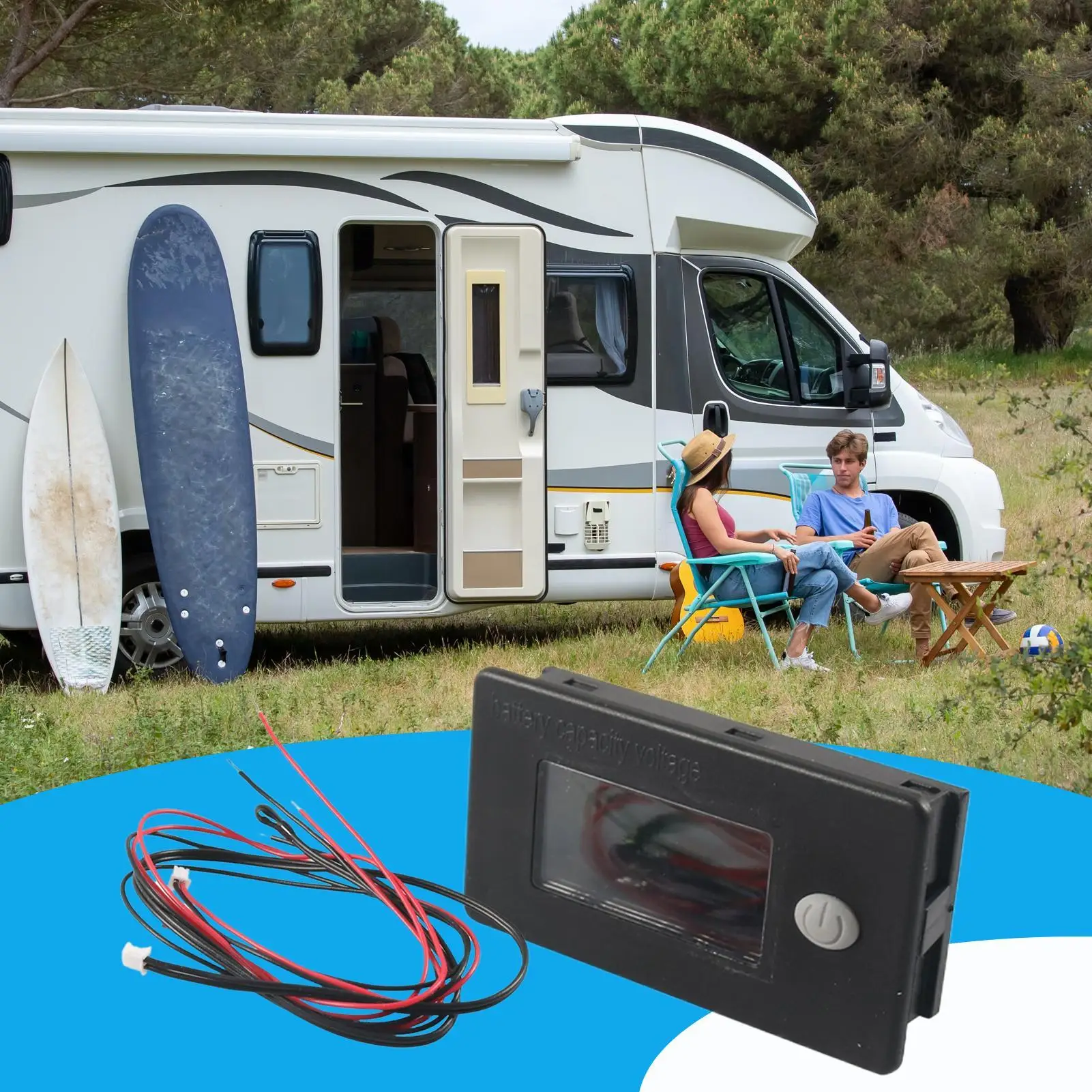 

Golf Cart Battery Meter Lcd Voltmeter For Boat With Temperature Sensor Voltmeter Gauge With Accurate Readings For Golf Cart