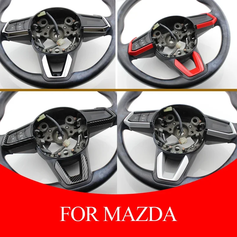 For Mazda 2 3 6 Demio CX3 CX-3 CX-5 CX7 CX9 Axela ATENZA 2017-2019 Car Interior Steering Wheel Frame Cover Trim Accessories