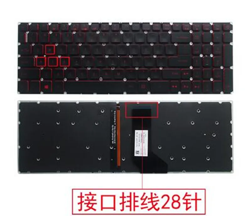 para Acer Predator Helios 300 G3571 G3-572 Vx5793 Vx5-591g Vn7-593 us Backlit Teclado a Interface é de 28 Pinos
