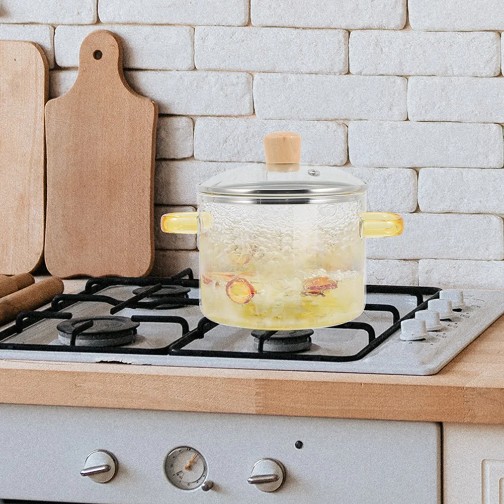 

Glass Stew Heat Resistant Clear Soup Pot for Cooking Pasta Vegetables Kitchen Cookware Small Noodle Pot Stew Pots