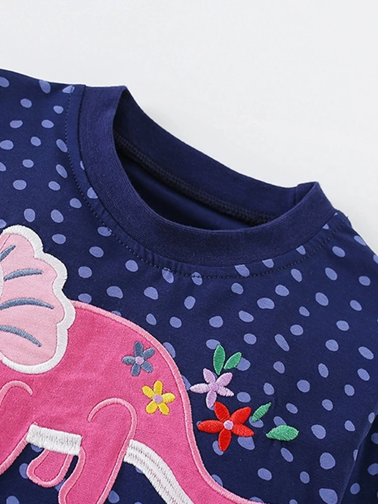 2025 ربيع الخريف جديد 3 4 6 8 10 12 سنة النمط الأوروبي الأمريكي الكرتون التطريز طويلة الأكمام القطن الاطفال طفلة فستان #2