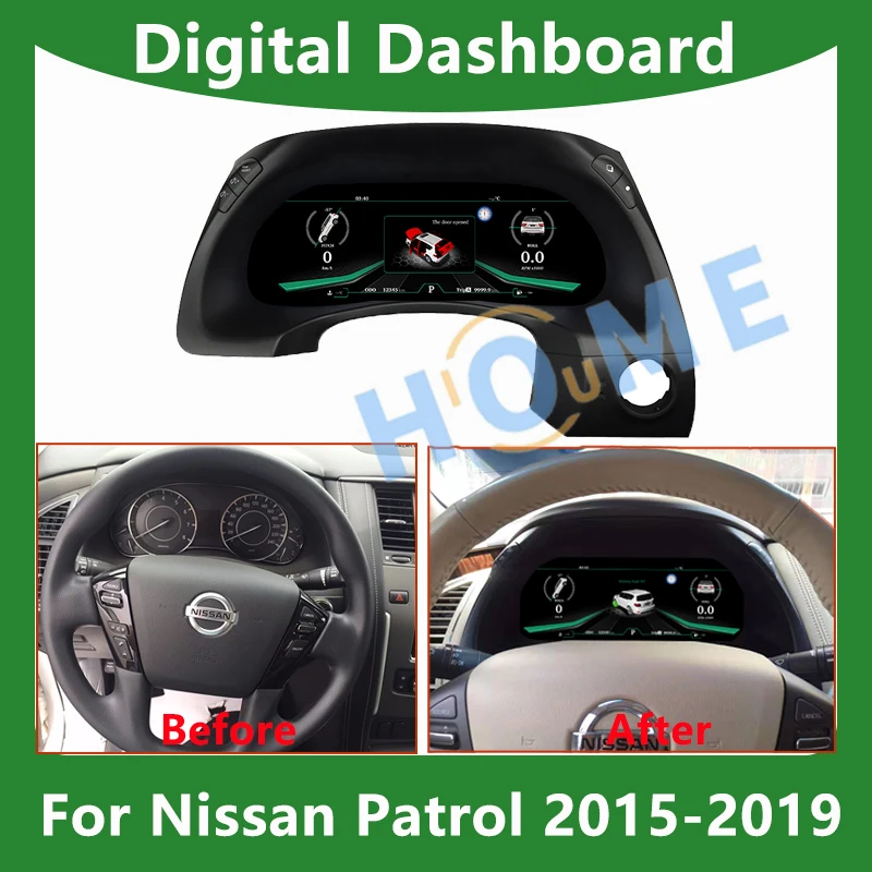 

Digital Dashboard Panel Virtual Instrument Cluster CockPit LCD Speedometer For Nissan Patrol 2015 - 2019