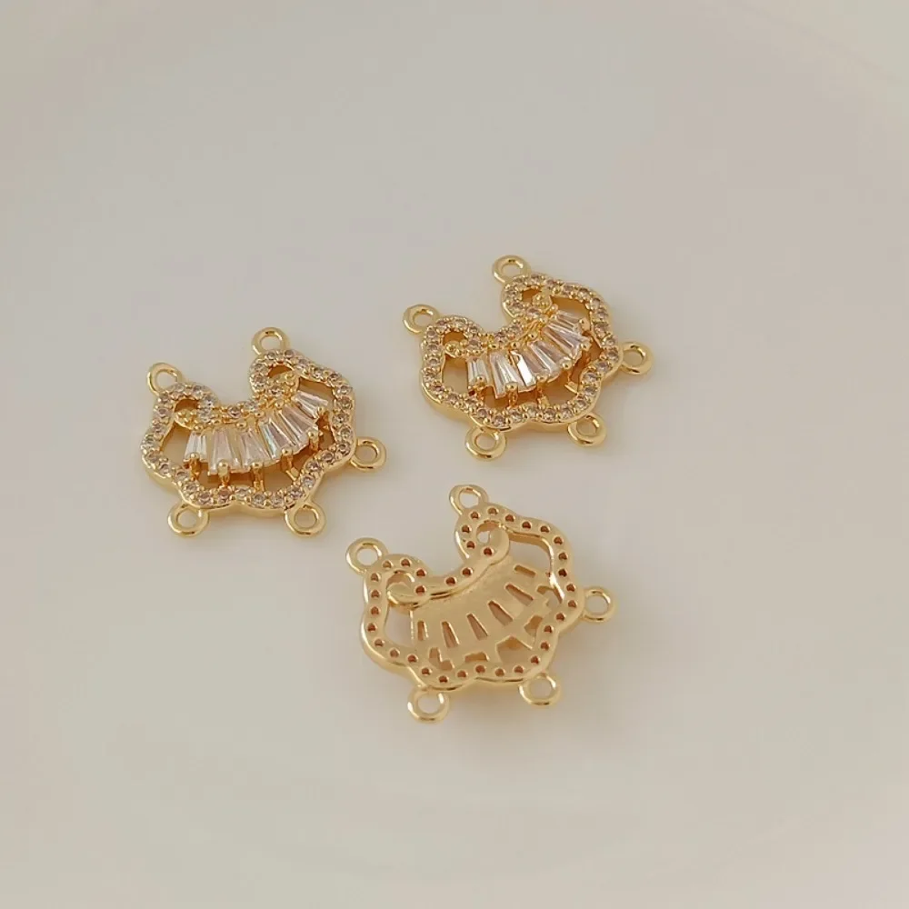 

14K Gold-plated and T-shaped Zircon Ruyi Peace Lock Pendant, Longevity Lock Necklace Pendant, DIY Jewelry Accessories