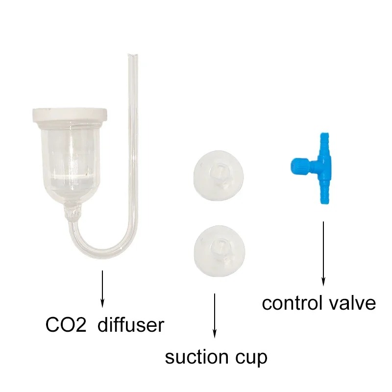 CO2 Diffuser for Aquarium Bubble Reactor CO2 System Atomizer for Fish Tank Live Plants Water Grass Grow Refiner with Suction Cup image 4