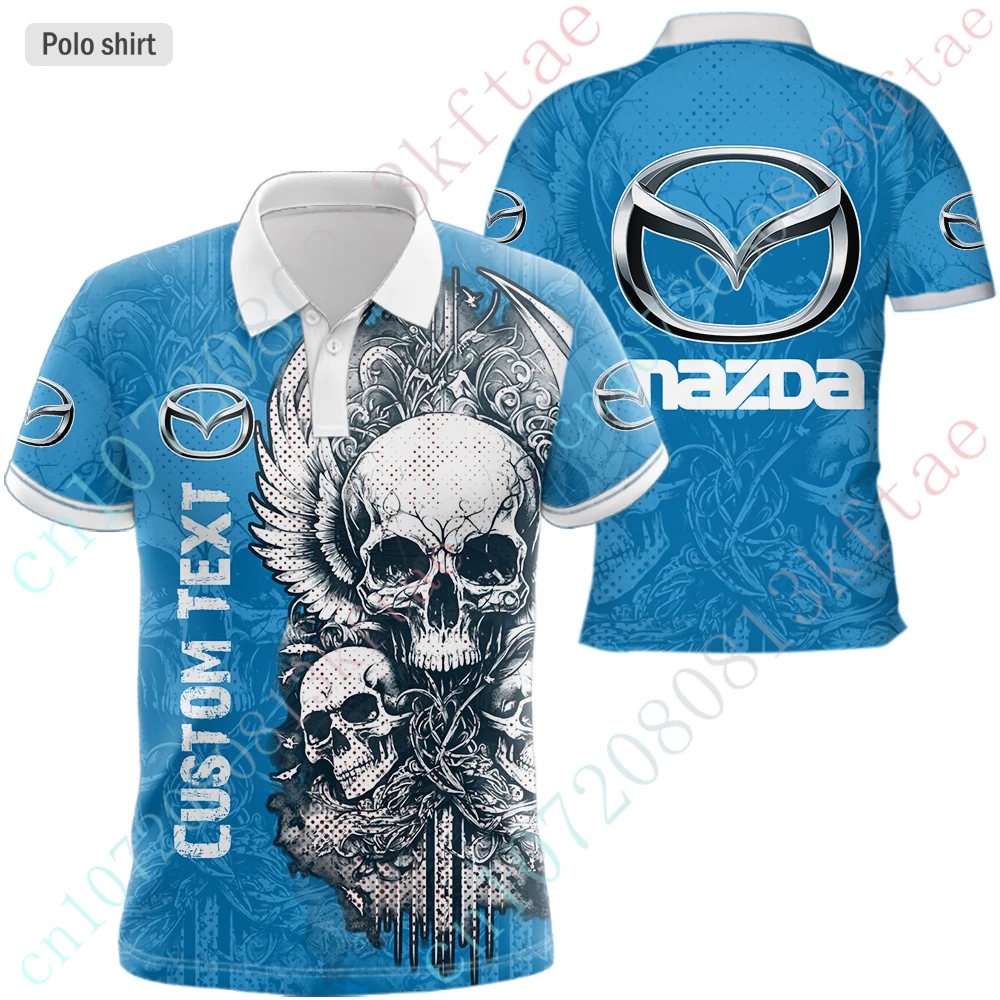 Mazda T Shirt For Men Harajuku Golf Wear Anime Polo Shirts And Blouses Casual Short Sleeve Top Unisex Clothing Custom Logo