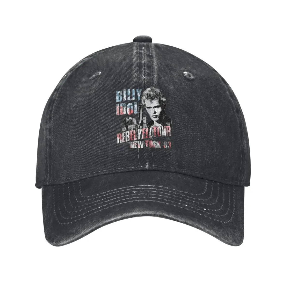 Billy Idol, 1983 Rebel Tour, American Flag denim Hat Outdoor Adventures Hats Woman Men's Baseball Cap