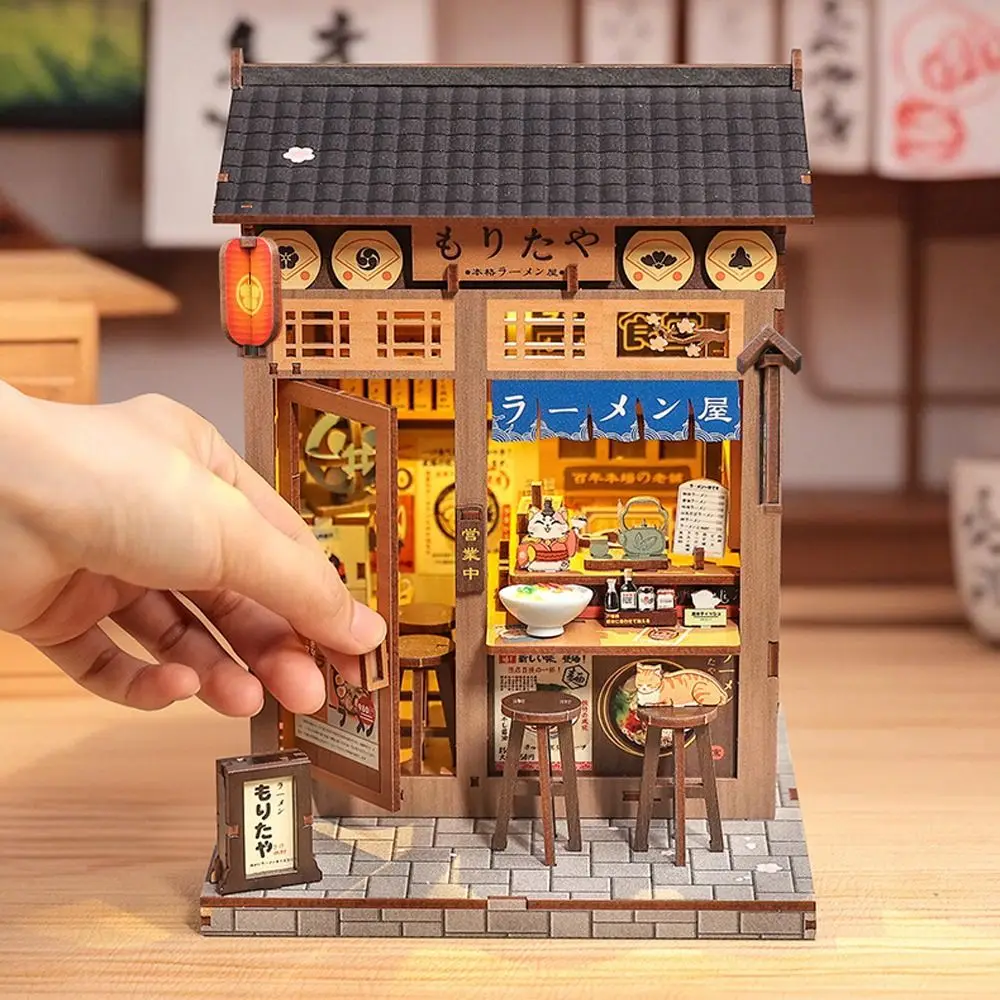 

Wooden DIY House Decoration City Walking Series House Model 3D Ramen Restaurant Kit Birthday Gifts