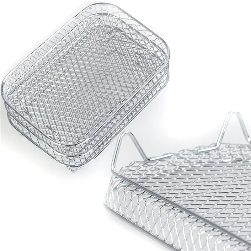 ABUD-Air Fryer Rack For Ninja Dual Basket, 3 Layers, Stacking Bacon Racks For Ninja DZ201, DZ401 Air Fryer Accessories
