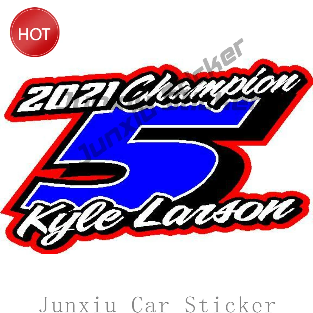 5 Kyle Larson 2021 Champion Vintage Pvc Decal Waterproof For Rear Window Sticker Racing Graphic Motorsport Style Vehicle