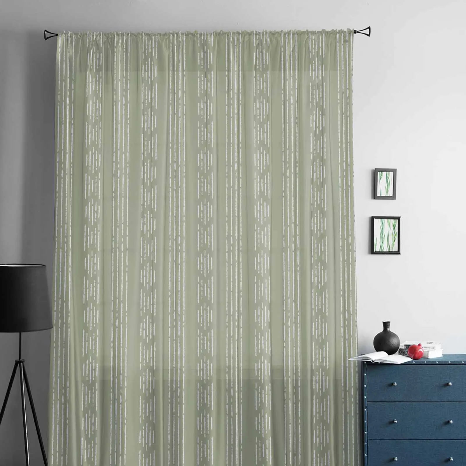 Vintage Farmhouse Bohemian Texture Window Tulle Curtains for Living Room Bedroom Hotel Luxury Decoration Sheer Curtains