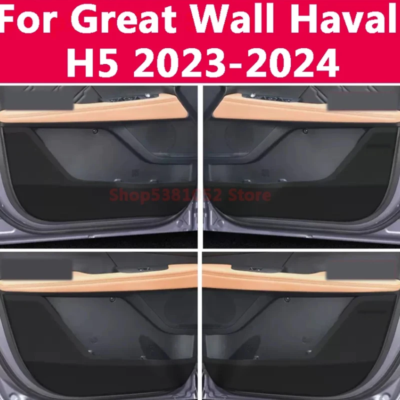 

For Great Wall Haval H5 2023 2024 Car PU Door Anti-kick Pad Door Anti-dirty Mat Protection Cushion Cover Accessories