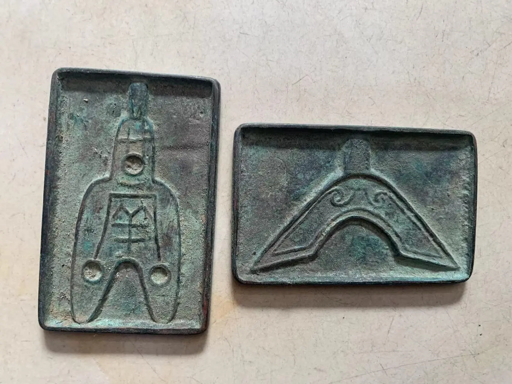 Rare old Chinese HanDyansty25---189) bonze coin minter statue,2 pieces/pack,,Free shipping