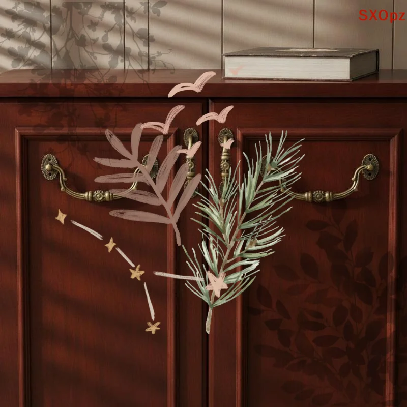 1Pcs Vintage Furniture Handle Retro: Wooden Wine Gift Box Handles Pulls Knob Drawer Cupboard Kitchen Furniture Hardware