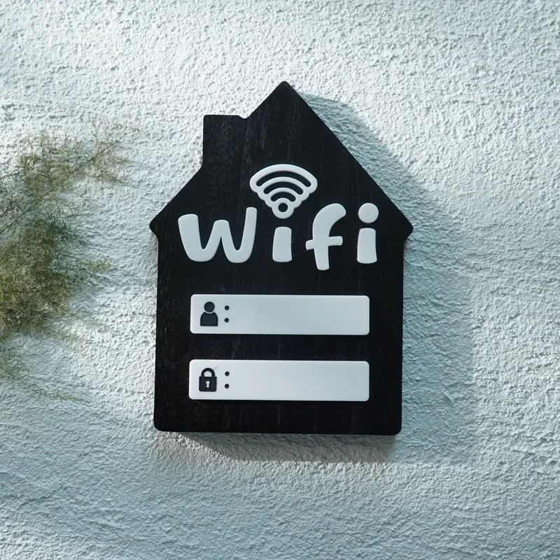 Wifi Password Board Wooden Handwritten Internet Account Password Warm Reminder Sign Mall Store Wireless Network Coverage Signage