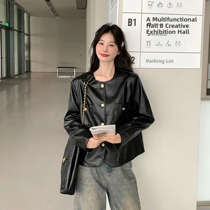 ファイオナブルレザー ジャケット レディース アウター 春秋 2026 スモール フランス風 スタイリッシュ 高級 トレンド トップス 女性用