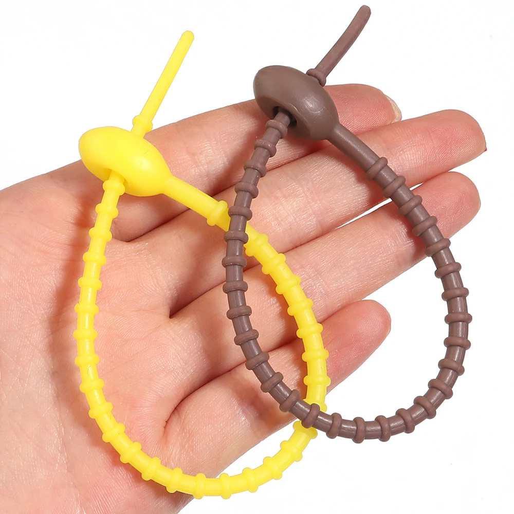 10 Stück Schlüsselanhänger-Seil aus TPE, Verstellbare Wiederverwendbare Taschenbänder, Drehdraht-Kabelbinder, Schlüsselhalter, Schlüsselring, DIY Schmuckherstellung – Detail 4