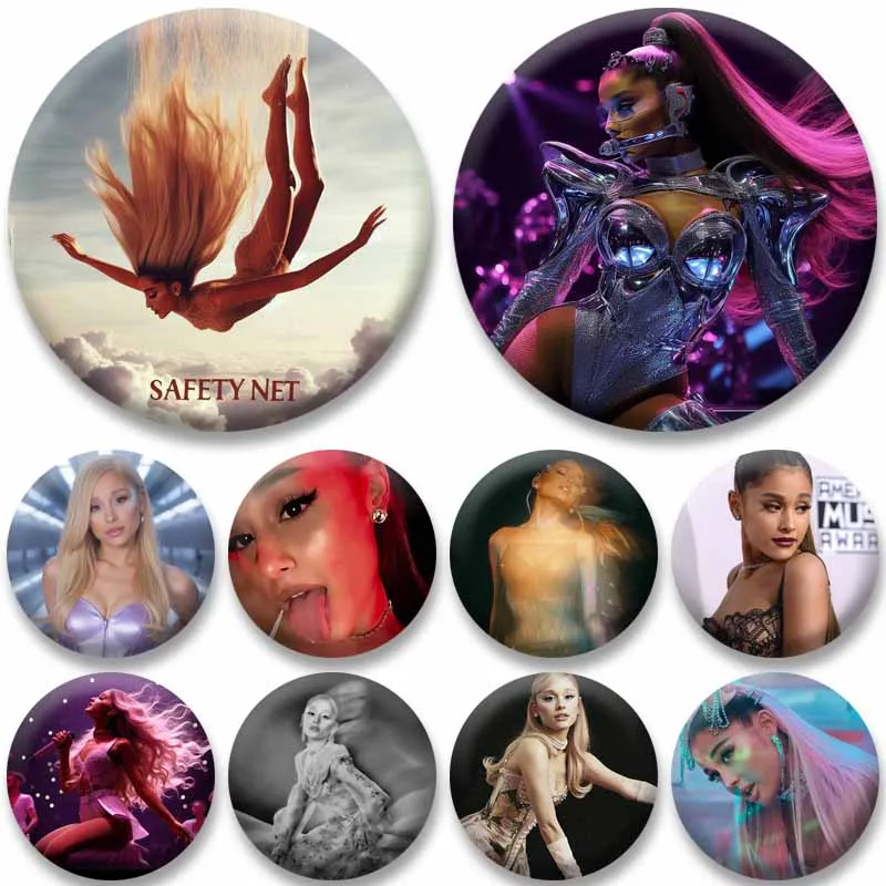 Music Album Cover Button Brooches Singer A-Ariana Grande Lapel Pins DIY Bag Shoes Jewelry Badges Accessories Collectible Gifts