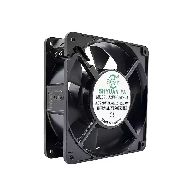 For SHYUAN YA A2V13C38TBL-1 AC 220V 25/20W 12738 127x127x38mm 2-Pin Dual Ball Bearing Metal Welder Server Inverter Cooling Fans