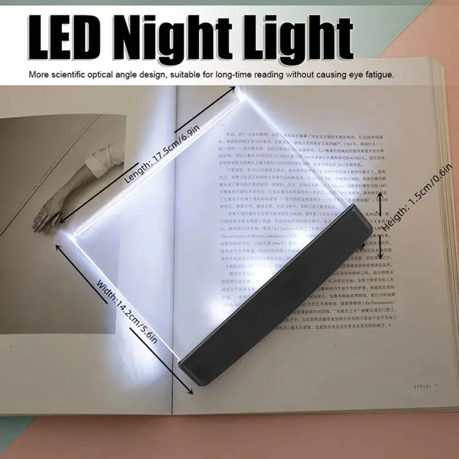 Ultra-Portable, Innovative, and Eye-Caring Wireless LED Book Lamp - Convenient AAA Battery-Powered 17cm Table Lamp for Night Rea