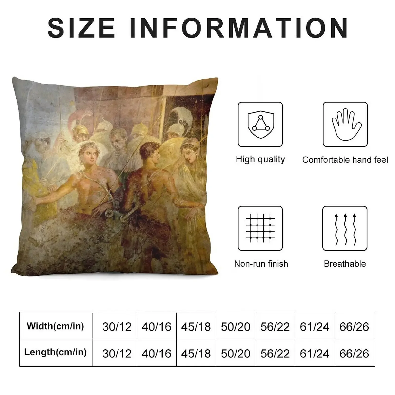 Pompei Fresco Throw Pillow Christmas Pillow Pillow Cases Decorative Case Christmas Sofas Covers