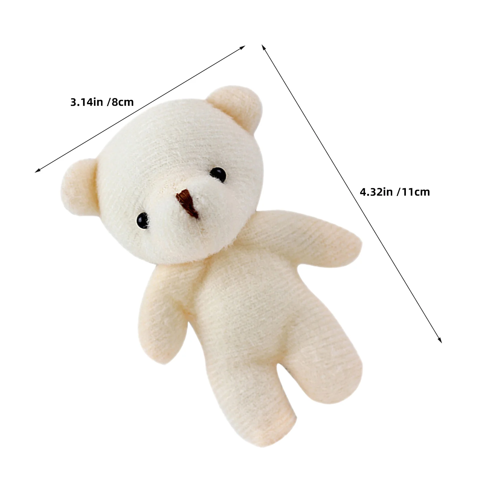 20 قطعة الدب الصغير الحيوانات المحشوة لطيف صغير محبوب الدب المفاتيح قلادة ديكور معلق للحقائب حقائب الظهر الدببة الصغيرة