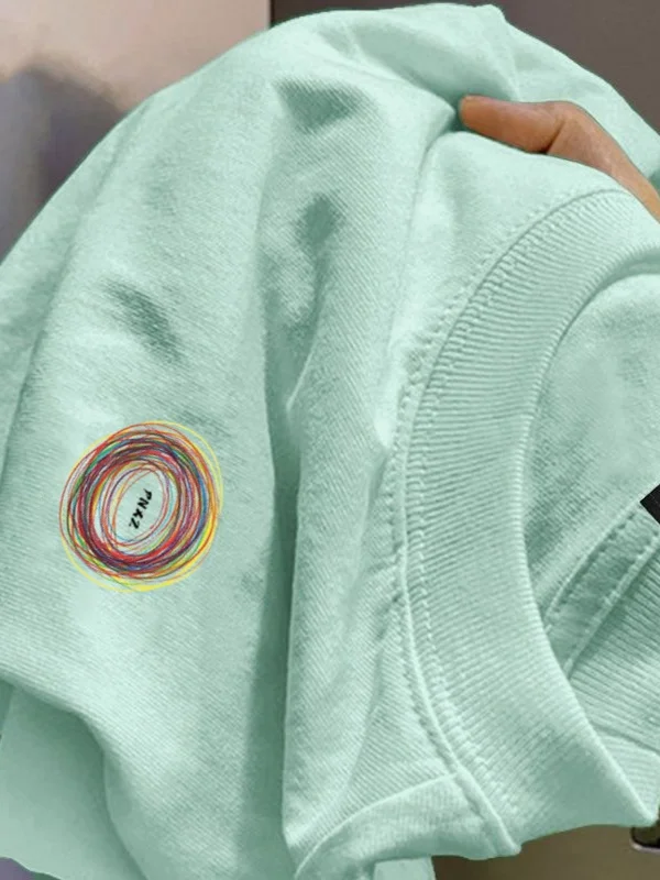 

Летняя хлопковая футболка с коротким рукавом и принтом, свободного кроя, повседневная, универсальная, для пар, модная, с круглым вырезом