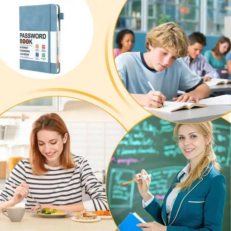 كتاب تسجيل كلمة المرور، موقع Keeper، كتاب آمن بكلمة مرور مع علامات تبويب أبجدية، دفتر ملاحظات لسجل عنوان الجيب لتفاصيل الحساب