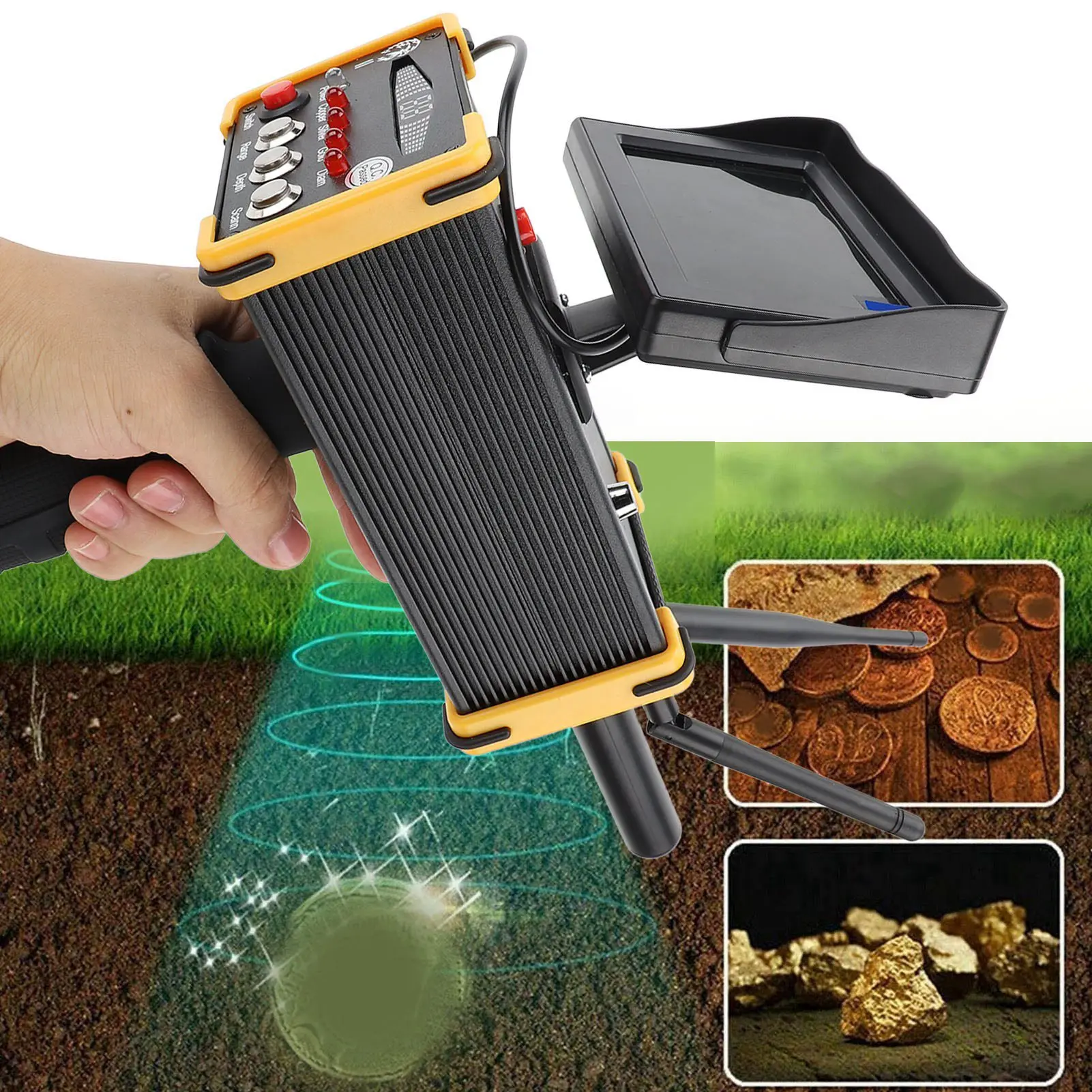 Modern Metal Locator High Accuracy Metal Detector 15m Depth Intelligent Modular  Display Screen 1000 Meters Range for Copper