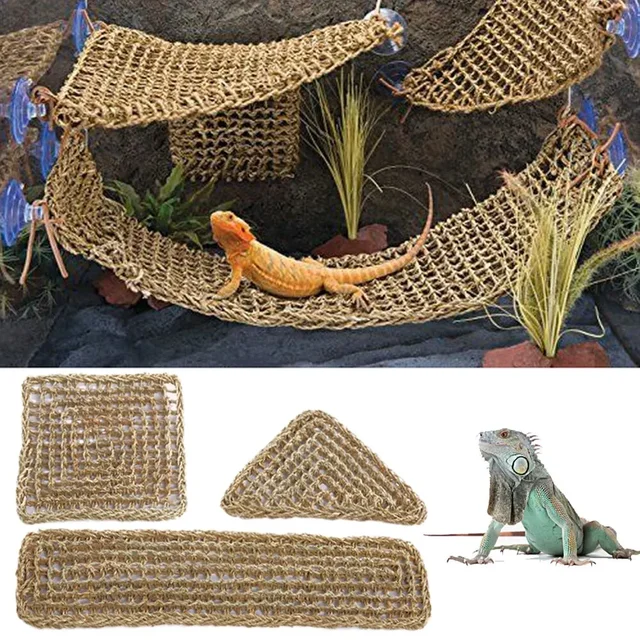 Bearded Dragon Hamak dla gadów Leżak dla kameleonów Jaszczurki Gekoni Węże Lguana Gady Gekoni Poduszka na trawę Łóżko dla zwierząt Huśtawka