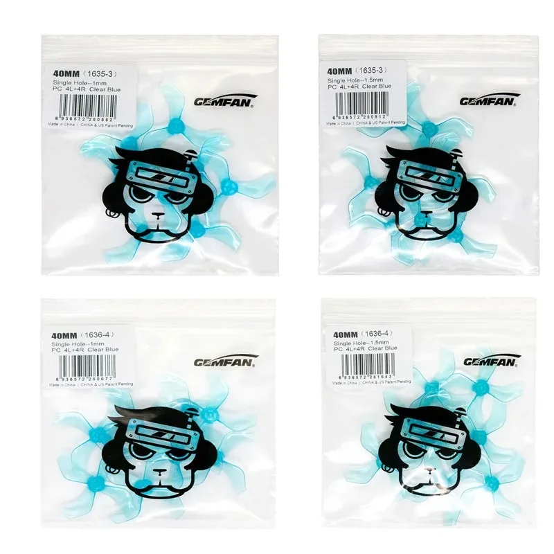 4 pares de hélices Gemfan 1635 1636 40 mm 3/4 aspas - Agujero de 1,0 mm/1,5 mm para drones Tiny Whoop FPV - Accesorios duraderos para carreras de PC
