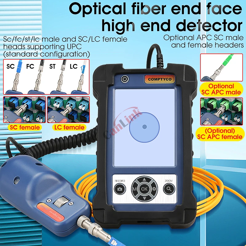 Imagem -02 - Comptyco Microscópio Fibra Óptica Inspeção de Vídeo Sonda de Fibra Inspetor com Monitor Lcd Apc Dicas