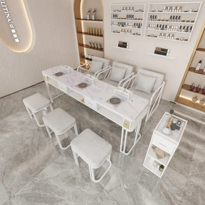 Muebles de salón de belleza, mesa portátil para esquina de manicura de uñas, mesas profesionales, estación de escritorio para el cabello, suministros de equipo