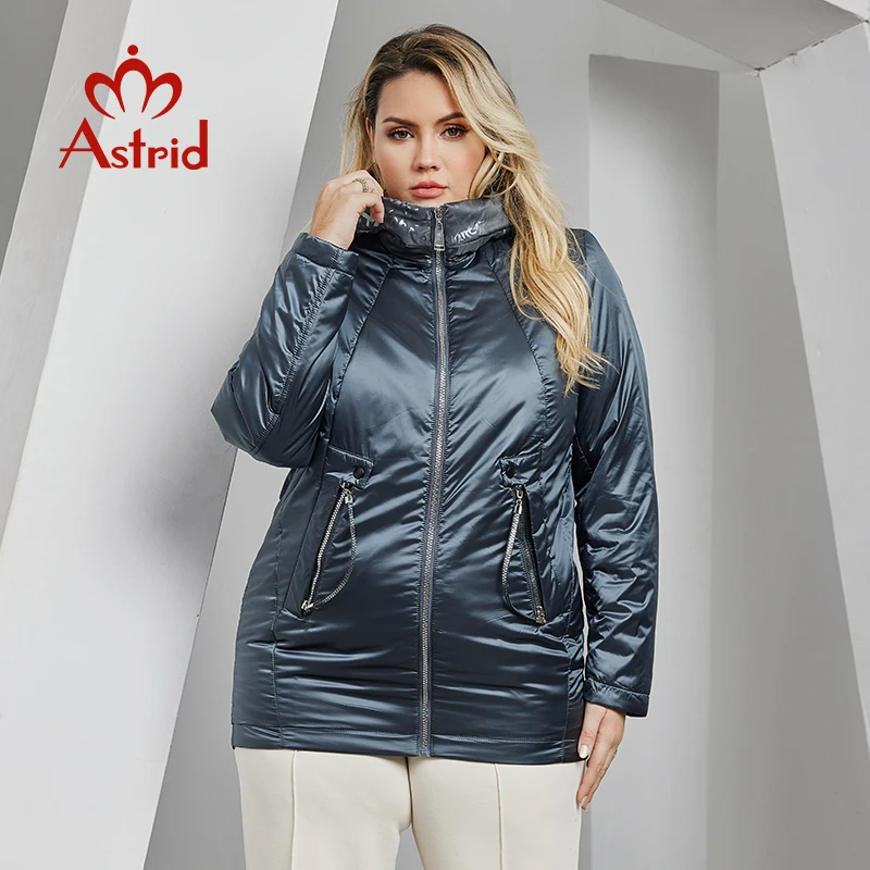 Aster D-Chaqueta larga de algodón y fina para mujer, Abrigo acolchado con capucha, Parka cálida, ropa de talla grande, prendas de vestir nuevas,