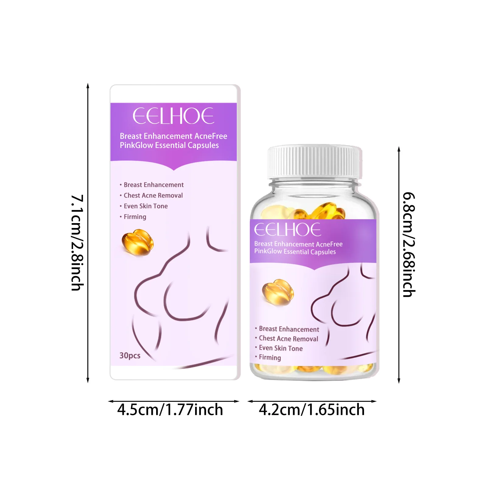 EELHOE Chest Care Capsules Promote Growth Firm Skin Improving Sagging Increase Sexy Quick Absorption Plump Chest Lifting Capsule view 5