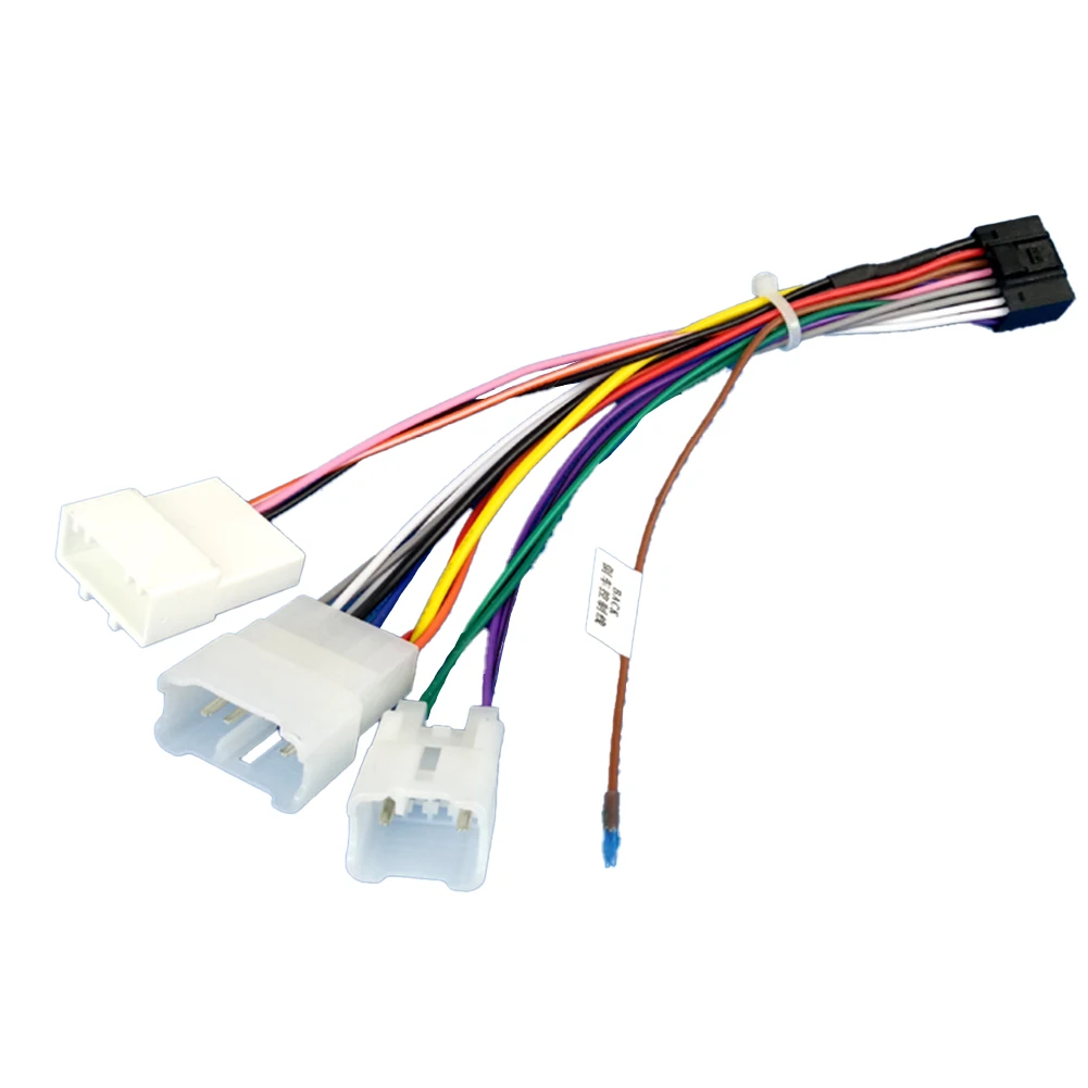 Automotive Wiring Harness Black White Car ISO Wiring Harness Anti-corrosion Features Car Audio Installation For Toyota