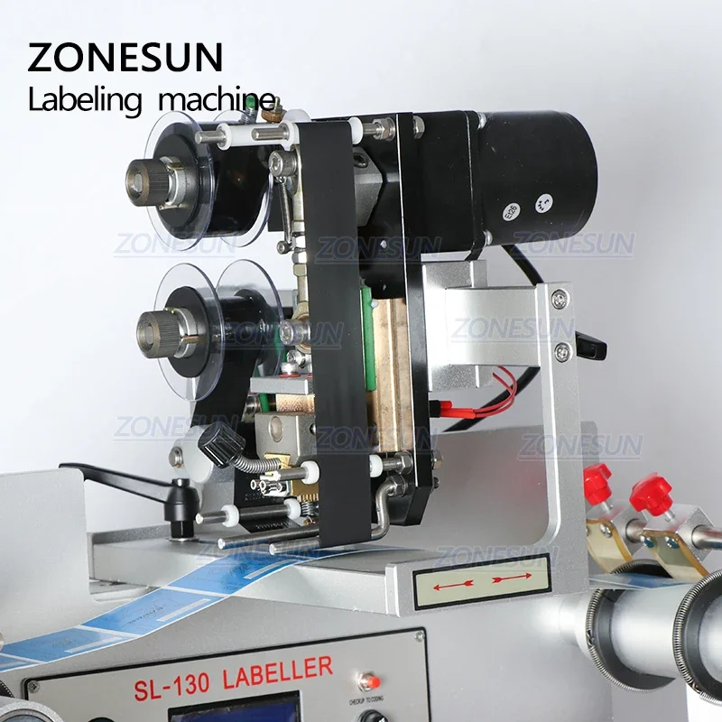 ZONESUN Labeling Machine Automatic Plastic Round Glass Alcohol disinfectant Bottle Double Side Labeling Machine Sticker Labeller