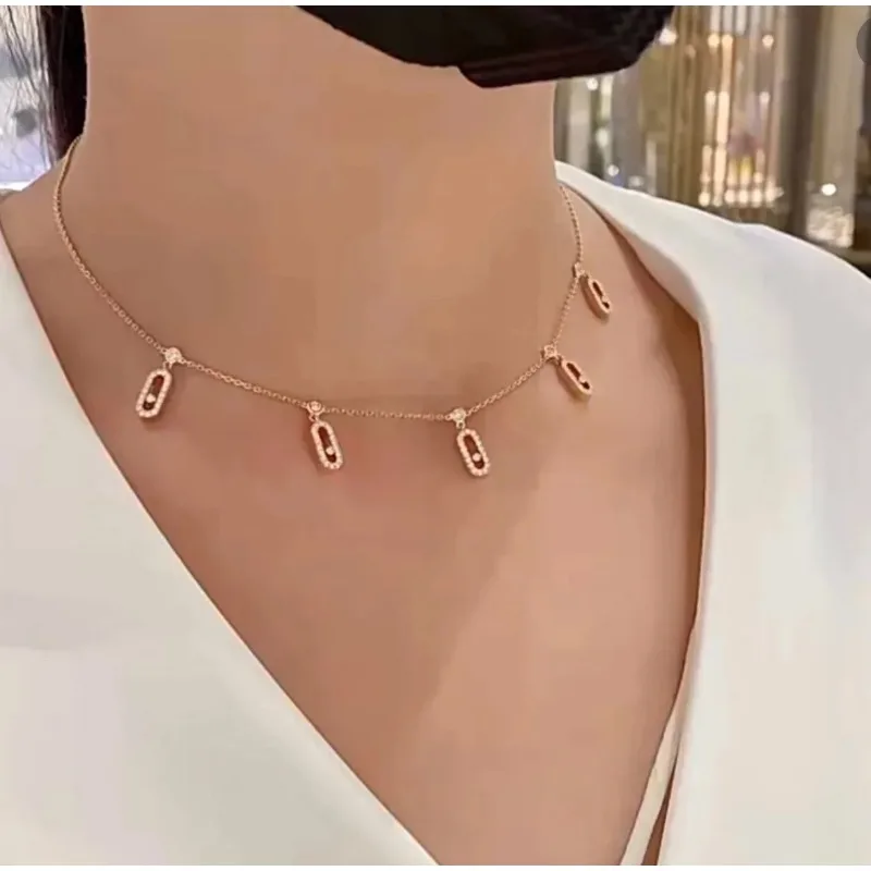 Popular Luxury Jewelry in Europe - s925 Charming Women's Necklace with Zircon Sliding Design, First Choice for Festivals