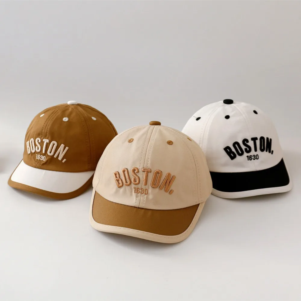 

Модная бейсболка с вышивкой букв, защита от солнца, дышащая солнцезащитная кепка, повседневная шляпа с утиным языком, детская