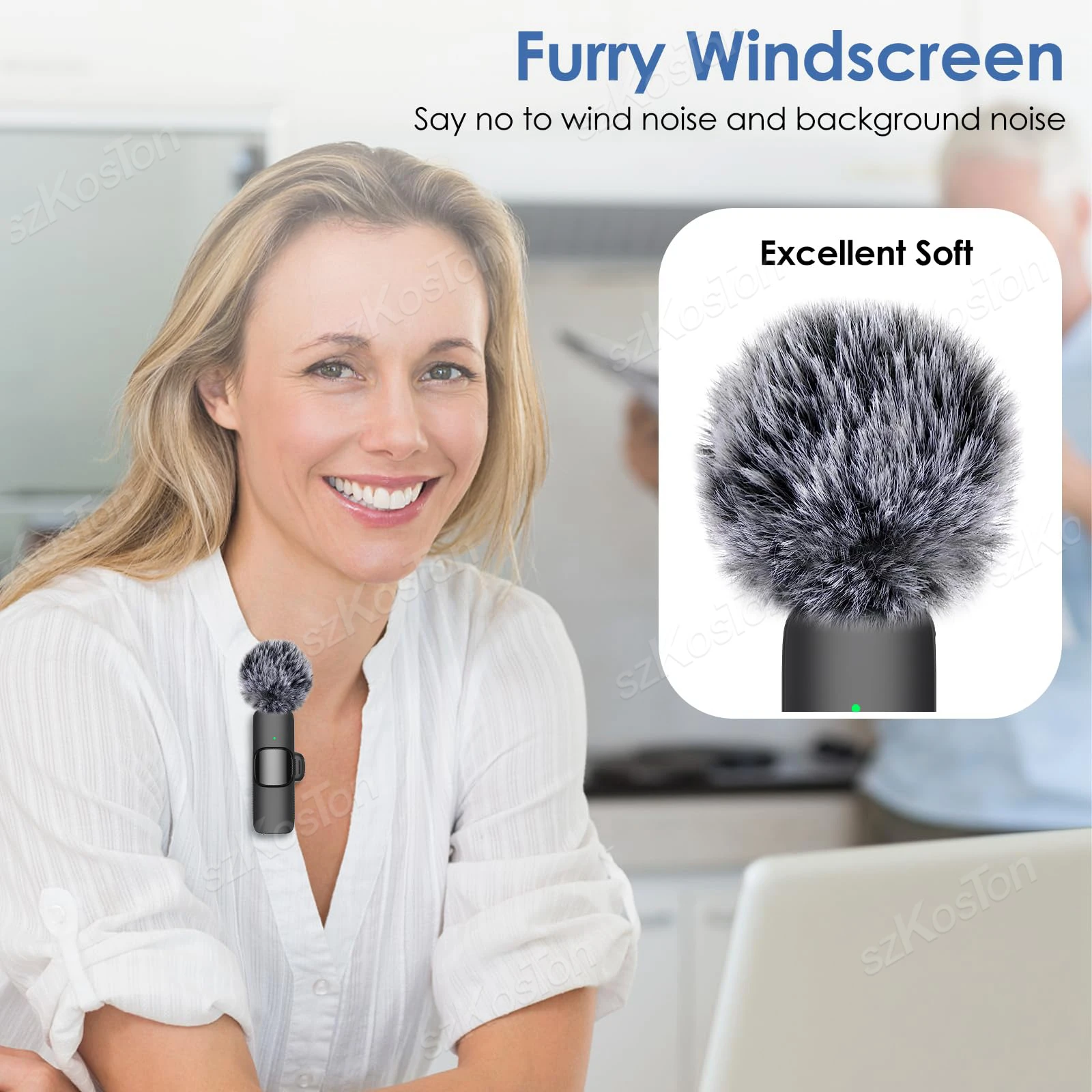 مجموعة غطاء إسفنجي للزجاج الأمامي والزجاج الأمامي اللاسلكي الصغير لغطاء ميكروفون رغوي لميكروفون Lavalier مع مشابك ملحقات ميكروفون طية صدر السترة