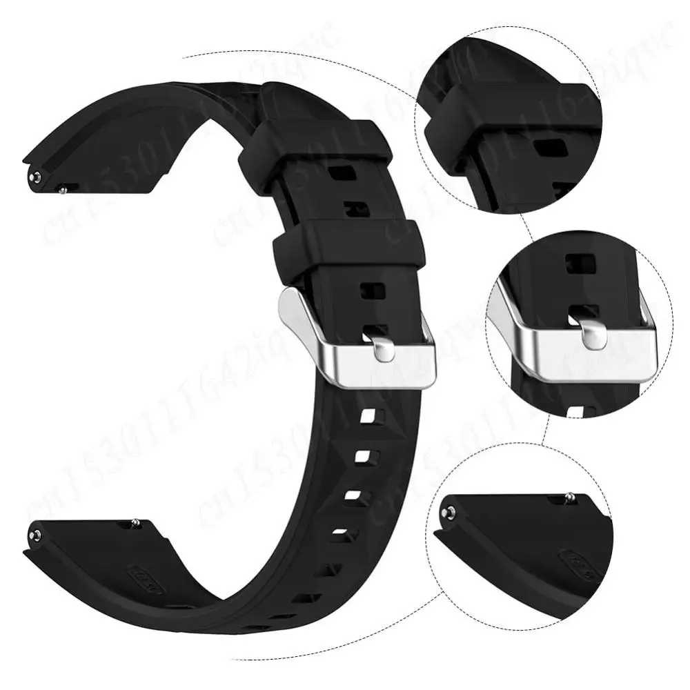 Silicone Strap Watch Band Waterproof Soft Silicone Sport Watch Bands Sweatproof Wristband for Huawei Watch GT5 41mm/GT5 Pro 42MM