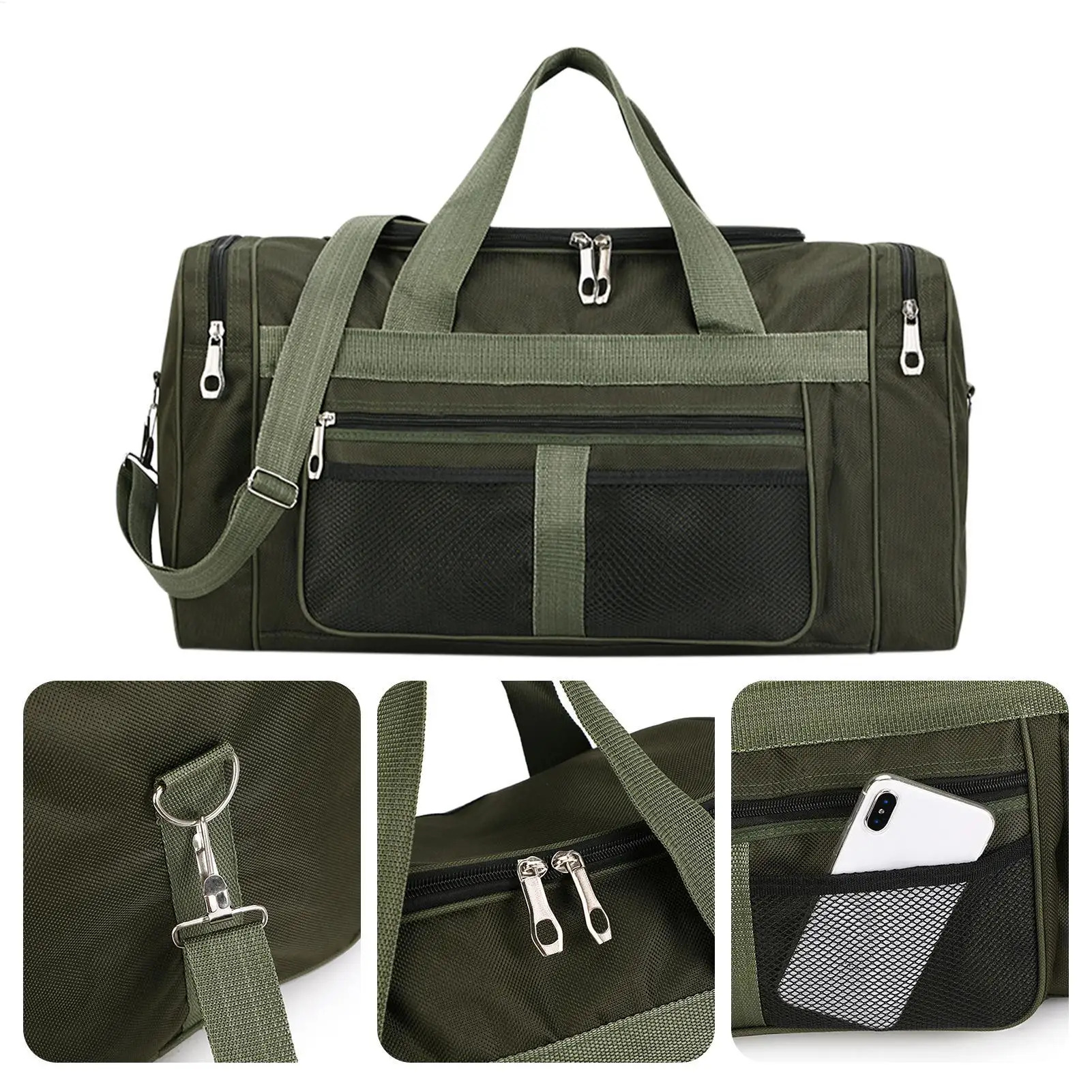 حقائب رياضية مقاومة للماء للرجال حقيبة سفر من القماش الخشن مع جيب جاف مبلل حقيبة يد للتدريب بسعة كبيرة حقيبة ظهر للياقة البدنية