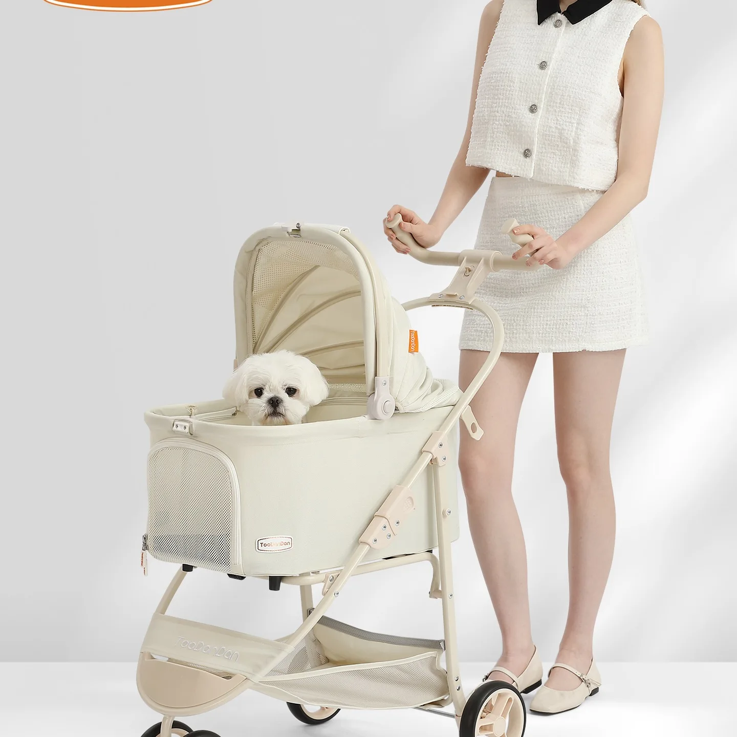 Pet Stroller for Dogs and Cats Foldable Lightweight Dog Stroller with Detachable Basket for Small Dogs and Kittens